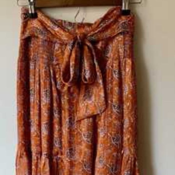 Paisley Palazzo waist Tie Lounge Pants Orange - Picture 13 of 16